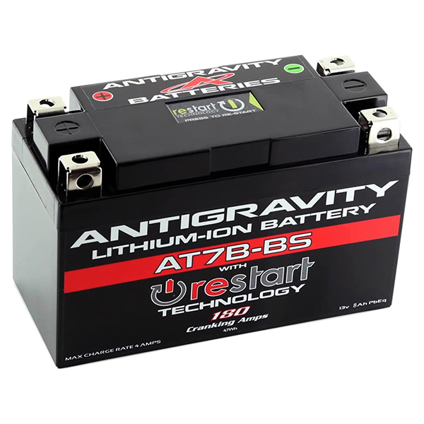 Antigravity AT7B Performance Lithium Motorcycle Powersport Battery with Built-In Jump Starting, 12V 3.5Ah 