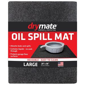 Drymate L Oil Spill Mat (29″ x 36″), Absorbent Oil Pad, Reusable, Washable, Waterproof Backing Contains Liquids, (USA Made) Drymate L Oil Spill Mat (29" x 36"), Absorbent Oil Pad, Reusable, Washable, Waterproof Backing Contains Liquids, (USA Made)