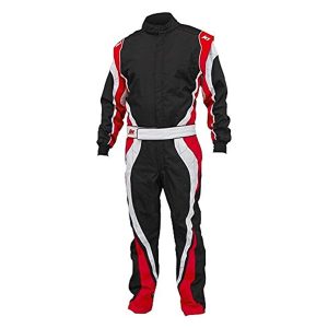 K1 Race Gear Speed 1 CIK/FIA Level 2 Approved Kart Racing Suit (Red/White/Black, XX-Small)