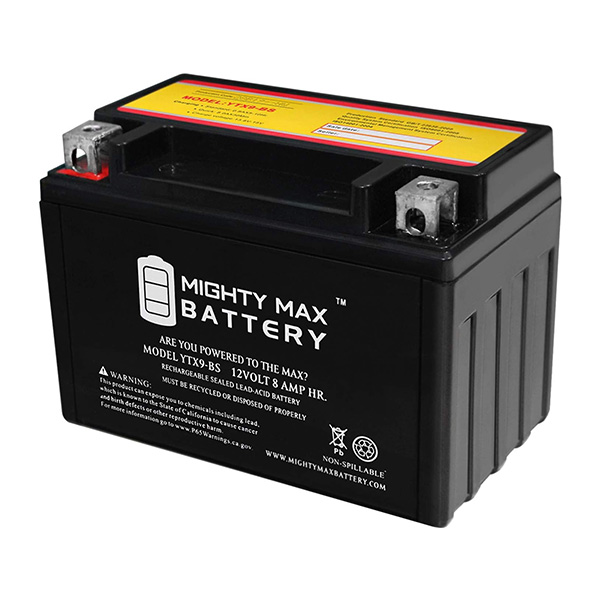 Mighty Max Battery YTX9-BS -12 Volt 8 AH, 135 CCA, Rechargeable Maintenance Free SLA AGM Motorcycle Battery