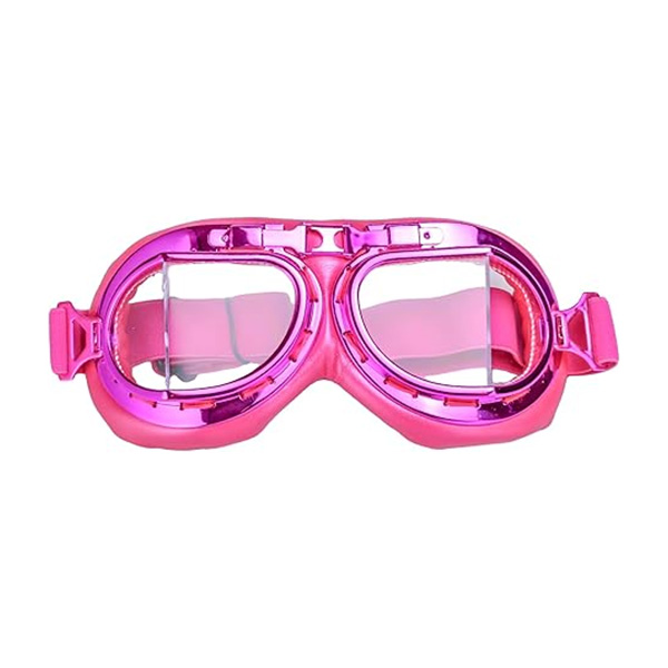 Motorcycle Goggle Aviator Pilot Style Cruiser Scooter Motocross Goggles for Man, Woman, Adult (PINK w/ clear lenses)