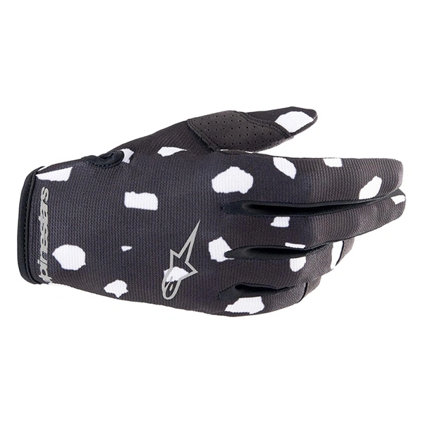 Alpinestars Radar Gloves All Black with Silver (Black Brushed Silver, Large)