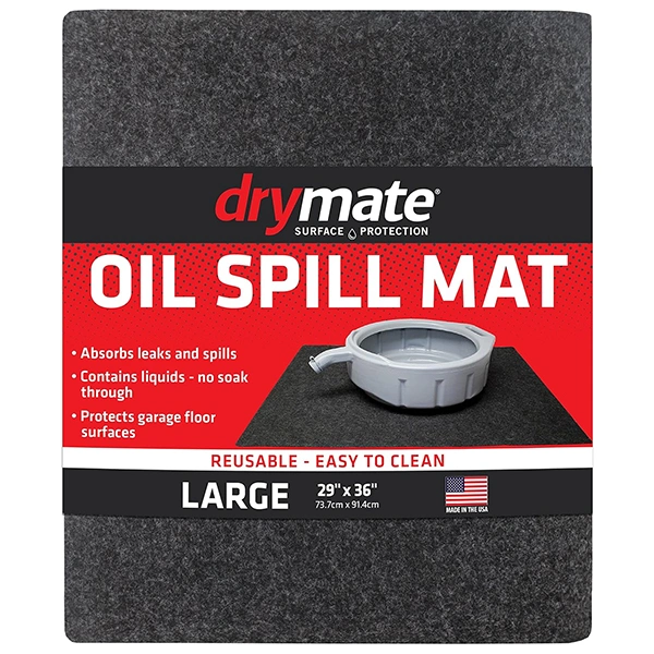 Drymate L Oil Spill Mat (29″ x 36″), Absorbent Oil Pad, Reusable, Washable, Waterproof Backing Contains Liquids, (USA Made)