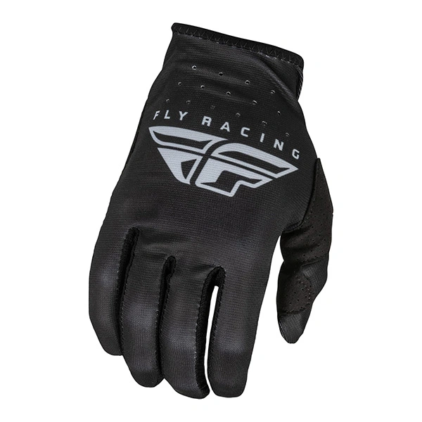 Fly Racing 2023 Adult Lite Gloves ALL Black and Grey (Black/Grey, Large)
